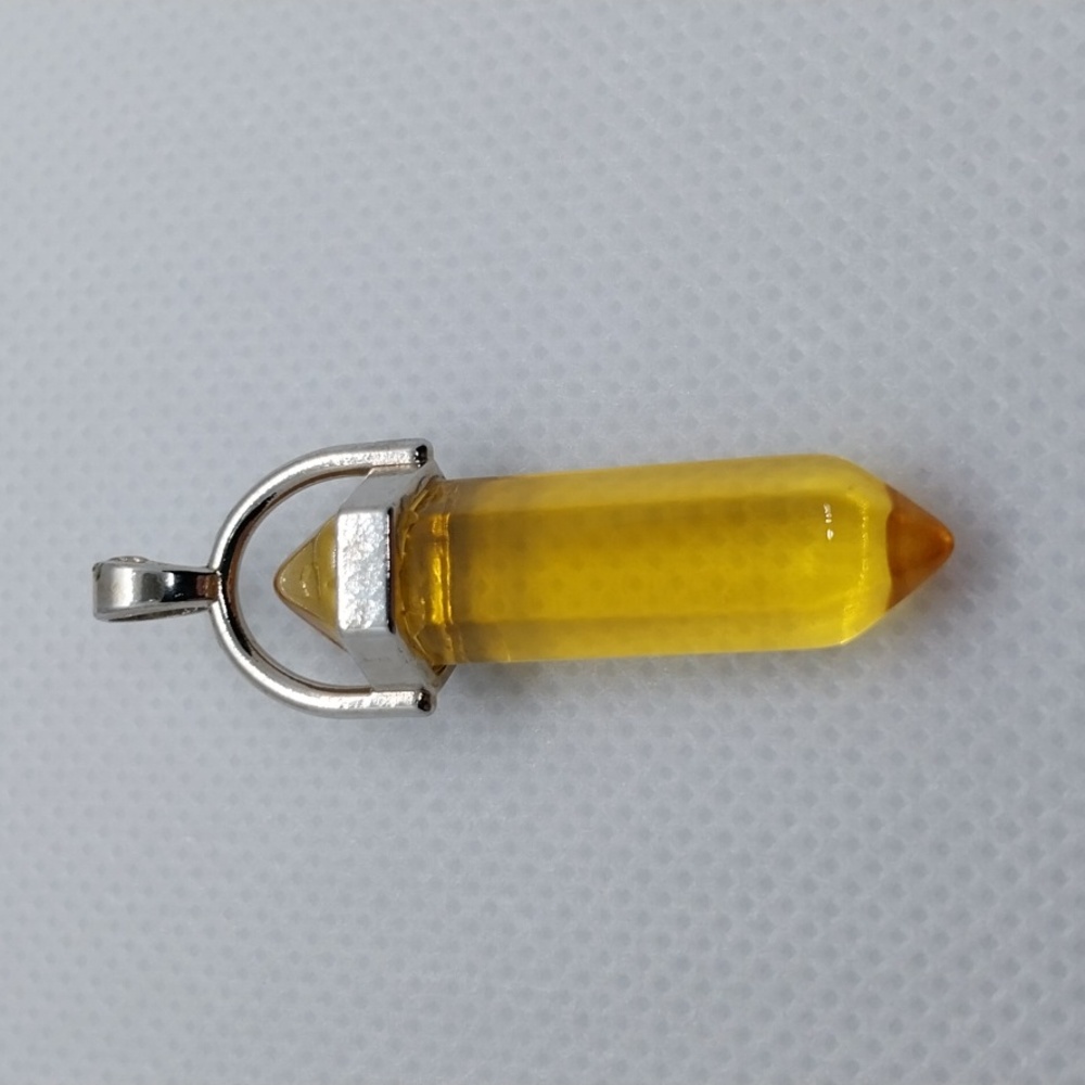 Yellow Natural Quartz Crystal Stone Necklace